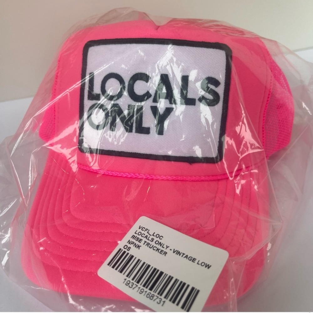 NWT Aviator Nation Vintage mesh Trucker Hat Locals Only Patch โ Neon pink - Picture 7 of 10